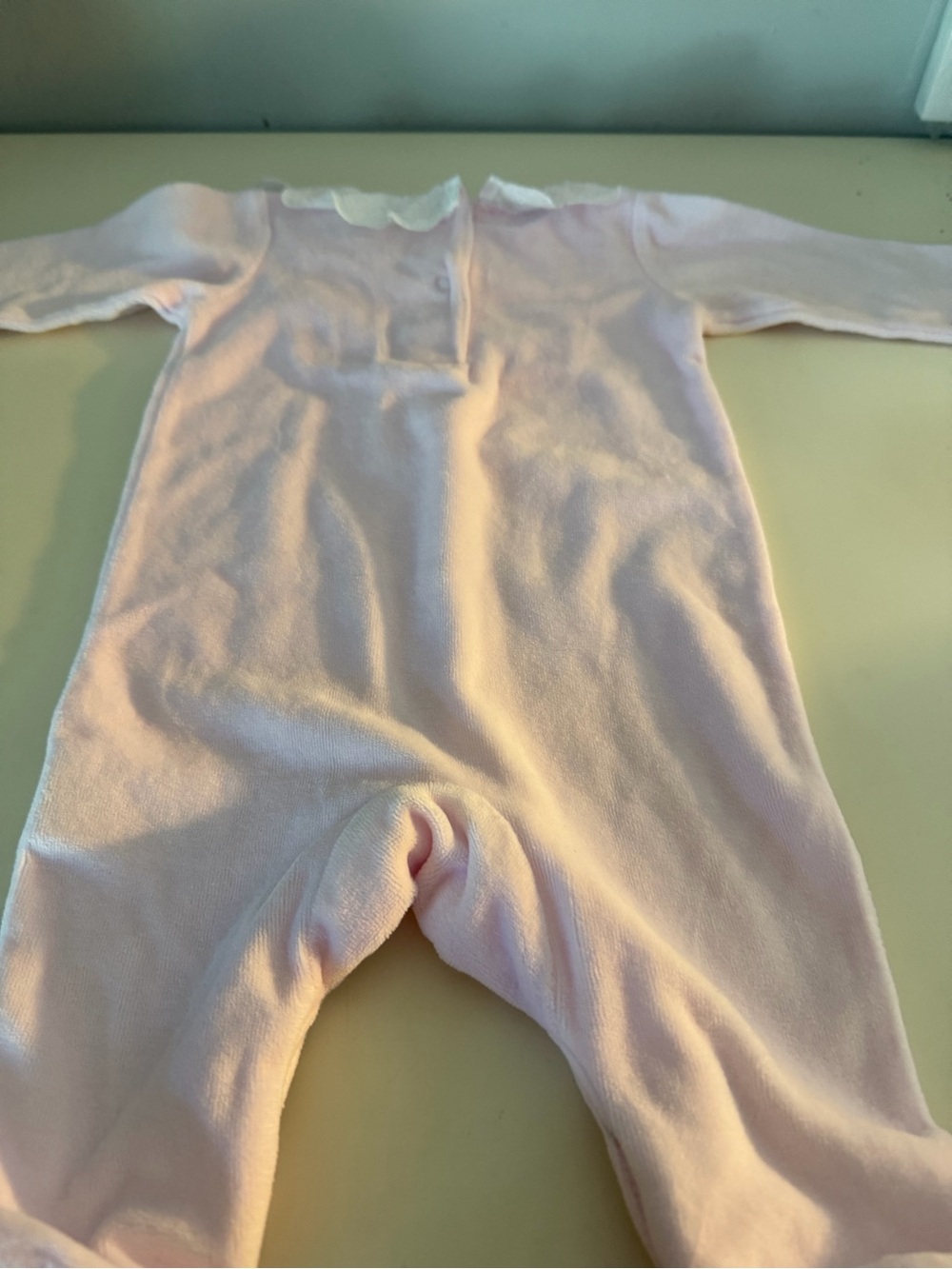 Rock a Bye Baby Romper with Scalloped Collar
